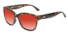 Profile View of OTIS Odyssey Designer Polarized Sunglasses with Custom Cut Red Mirror Lenses in Matte Honey Tortoise Havana Ladies Cat Eye Full Rim Acetate 54 mm
