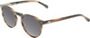 Profile View of OTIS Omar Designer Polarized Sunglasses with Custom Cut Smoke Grey Lenses in Eco Hornwood Unisex Round Full Rim Acetate 50 mm