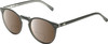 Profile View of OTIS Omar Designer Polarized Reading Sunglasses with Custom Cut Powered Amber Brown Lenses in Satin Black Clear Unisex Round Full Rim Acetate 50 mm