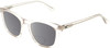 Profile View of OTIS Summer of 67 X Designer Polarized Reading Sunglasses with Custom Cut Powered Smoke Grey Lenses in Eco Clear Unisex Square Full Rim Acetate 52 mm