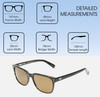 Dimensions and Measurements Illustration of OTIS Test of Time X Unisex Square Sunglasses Eco Havana/Brown Polarized Glass 55mm