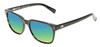 OTIS Test of Time X Unisex Square Polarized Sunglasses Eco Havana 55mm 10 OPTION with Custom Cut Green Mirror Lenses