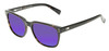OTIS Test of Time X Unisex Square Polarized Sunglasses Eco Havana 55mm 10 OPTION with Custom Cut Purple Mirror Lenses