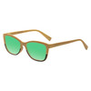 Elton John Ambient Unisex Cat Eye Designer Polarized Sunglasses in Wood Stripe Black Fade 54mm CHOOSE LENS COLOR with Custom Cut Green Mirror Lenses