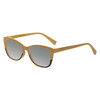 Elton John Ambient Unisex Cat Eye Designer Polarized Sunglasses in Wood Stripe Black Fade 54mm CHOOSE LENS COLOR with Custom Cut Silver Mirror Lenses