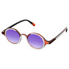 Elton John Mash Up Unisex Round Designer Polarized Sunglasses in Red Crystal 44mm CHOOSE LENS COLOR with Custom Cut Purple Mirror Lenses