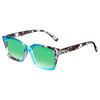 Elton John Remix 1 Unisex Round Designer Polarized Sunglasses in Sapphire Blue Marble Black White 49mm CHOOSE LENS COLOR with Custom Cut Green Mirror Lenses