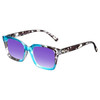 Elton John Remix 1 Unisex Round Designer Polarized Sunglasses in Sapphire Blue Marble Black White 49mm CHOOSE LENS COLOR with Custom Cut Purple Mirror Lenses