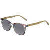 Profile View of Elton John Single 1 Designer Polarized Sunglasses with Custom Cut Smoke Grey Lenses in Multi Color Crystal Brown Blue Unisex Square Full Rim Acetate 45 mm