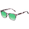 Elton John Single 2 Unisex Square Designer Polarized Sunglasses in Tortoise Havana Brown 45mm CHOOSE LENS COLOR with Custom Cut Green Mirror Lenses