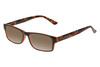Profile View of Perry Ellis PEBX44 Designer Polarized Sunglasses with Custom Cut Amber Brown Lenses in Gloss Brown Marble Unisex Rectangular Full Rim Acetate 50 mm