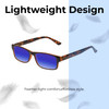 Lightweight Construction Illustration of Perry Ellis PEBX44 Designer Polarized Sunglasses with Custom Cut Blue Mirror Lenses in Gloss Brown Marble Unisex Rectangular Full Rim Acetate 50 mm
