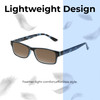 Lightweight Construction Illustration of Perry Ellis PEBX44 Designer Polarized Sunglasses with Custom Cut Amber Brown Lenses in Gloss Navy Blue Marble Unisex Rectangular Full Rim Acetate 50 mm