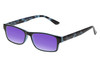 Perry Ellis PEBX44 Unisex Rectangular Designer Polarized Sunglasses in Gloss Navy Blue Marble 50mm CHOOSE LENS COLOR with Custom Cut Purple Mirror Lenses