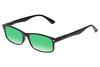 Perry Ellis PEBX54 Unisex Rectangular Designer Polarized Sunglasses in Gloss Black Marble 53mm CHOOSE LENS COLOR with Custom Cut Green Mirror Lenses