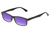 Perry Ellis PEBX54 Unisex Rectangular Designer Polarized Sunglasses in Gloss Black Marble 53mm CHOOSE LENS COLOR with Custom Cut Purple Mirror Lenses