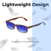 Lightweight Construction Illustration of Perry Ellis PEBX54 Designer Polarized Sunglasses with Custom Cut Blue Mirror Lenses in Gloss Tortoise Havana Marble Unisex Rectangular Full Rim Acetate 53 mm