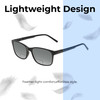 Lightweight Construction Illustration of Perry Ellis PEBX55 Designer Polarized Reading Sunglasses with Custom Cut Powered Smoke Grey Lenses in Gloss Black Marble Unisex Square Full Rim Acetate 52 mm