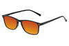 Profile View of Perry Ellis PEBX57 Designer Polarized Sunglasses with Custom Cut Red Mirror Lenses in Gloss Black Marble Unisex Panthos Full Rim Acetate 50 mm