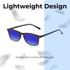 Lightweight Construction Illustration of Perry Ellis PEBX57 Designer Polarized Sunglasses with Custom Cut Blue Mirror Lenses in Gloss Black Marble Unisex Panthos Full Rim Acetate 50 mm