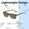 Lightweight Construction Illustration of Perry Ellis PEBX57 Designer Polarized Reading Sunglasses with Custom Cut Powered Amber Brown Lenses in Gloss Black Marble Unisex Panthos Full Rim Acetate 50 mm