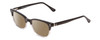 Profile View of Ernest Hemingway H4819 Designer Polarized Sunglasses with Custom Cut Amber Brown Lenses in Black Clear Grey Gradient Ladies Cateye Full Rim Acetate 52 mm