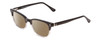Profile View of Ernest Hemingway H4819 Designer Polarized Reading Sunglasses with Custom Cut Powered Amber Brown Lenses in Black Clear Grey Gradient Ladies Cateye Full Rim Acetate 52 mm