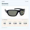 Coyote SONOMA Matte Black / Green size guide: frame width 130 mm, lens height 38 mm, lens width 61 mm, bridge width 18 mm, temple length 119 mm.