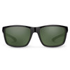 Front View of Suncloud Mayor Polarized Sunglasses Unisex Acetate Classic Retro in Black with Polar Gray Green