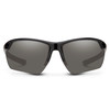 Front View of Suncloud Contender Semi-Rimless Sport Wrap Polarized Sunglasses in Black with Polar Gray