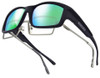 Jonathan Paul Fitovers Eyewear X-Large Yamba in Satin-Black & Green Mirror YM001GM
