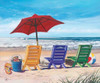 Beach Keen 240-75b-3 Artwork MicroFiber Cleaning Cloth Hawaiian Chairs&Umbrella