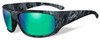 Wiley-X Designer Sunglasses WX Omega in KRYPTEK NEPTUNE Frame & Polarized Emerald Mirror (Amber) Lens