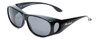 Montana Designer Fitover Sunglasses F03E in Gloss Black & Polarized Grey Lens