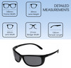 Dimensions View of Reptile Designer Polarized Sunglasses Whiptail in Black with Grey Lens (Whiptail-BIC) 