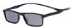 Profile View of Magz Gramercy Magnetic Neck Hanging SunGlasses w/ Snap It Design in Matte Black with Smoke Gray Lenses