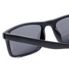 Close Up View of Magz Gramercy Magnetic Neck Hanging SunGlasses w/ Snap It Design in Matte Black with Smoke Gray Lenses