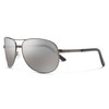 Profile View of Suncloud Classic Aviator Pilot Metal Polarized Sunglasses in Gunmetal with Polar Silver Mirror