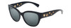 Profile View of Versace GB1 Designer Polarized Reading Sunglasses with Custom Cut Powered Smoke Grey Lenses in Black Copper Ladies Cateye Full Rim Acetate 56 mm