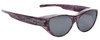 Jonathan Paul Fitovers Vintage Kitty Polarized Over Sunglasses Plum Purple&Grey