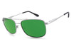 Peppers Polarized Sunglasses Style Hilo Silver with Green Mirror Lens