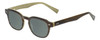 Profile View of Eyebobs Bench Mark Designer Polarized Sunglasses with Custom Cut Smoke Grey Lenses in Brown Crystal Olive Green Ladies Cateye Full Rim Acetate 46 mm
