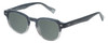 Profile View of Eyebobs Bench Mark Designer Polarized Reading Sunglasses with Custom Cut Powered Smoke Grey Lenses in Grey Fade Crystal Stripe Ladies Cateye Full Rim Acetate 46 mm