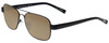 Profile View of Eyebobs Big Ball Designer Polarized Sunglasses with Custom Cut Amber Brown Lenses in Gun Metal Black Unisex Pilot Full Rim Metal 56 mm