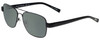 Profile View of Eyebobs Big Ball Designer Polarized Sunglasses with Custom Cut Smoke Grey Lenses in Gun Metal Black Unisex Pilot Full Rim Metal 56 mm