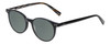 Profile View of Eyebobs Case Closed Designer Polarized Sunglasses with Custom Cut Smoke Grey Lenses in Black Brown Crystal Marble Ladies Round Full Rim Acetate 47 mm