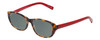 Profile View of Eyebobs Hanky Panky Designer Polarized Reading Sunglasses with Custom Cut Powered Smoke Grey Lenses in Tortoise Brown Gold Crystal Red Ladies Cateye Full Rim Acetate 52 mm