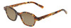 Profile View of Eyebobs Haute Flash Designer Polarized Reading Sunglasses with Custom Cut Powered Amber Brown Lenses in Tortoise Brown Gold Orange Crystal Ladies Square Full Rim Acetate 46 mm