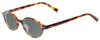Profile View of John Varvatos Soho V206-HAV Designer Polarized Sunglasses with Custom Cut Smoke Grey Lenses in Tortoise Havana Brown Gold Unisex Round Full Rim Acetate 46 mm