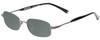 Profile View of John Varvatos V140 Designer Polarized Sunglasses with Custom Cut Smoke Grey Lenses in Gunmetal Black Unisex Classic Full Rim Metal 50 mm
